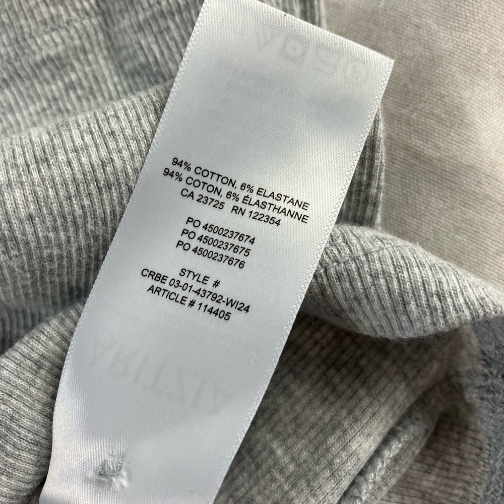 Aritzia Grey TNA Home Stretch Rib Acoustic Henley L/S Shirt - Picture 4 of 5